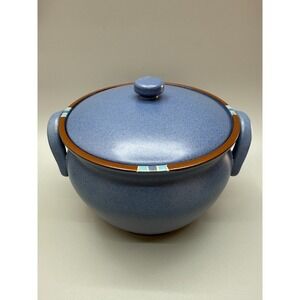 Vintage Dansk Mesa Sky Blue Large Serving Bowl With Lid Covered Dinner Party